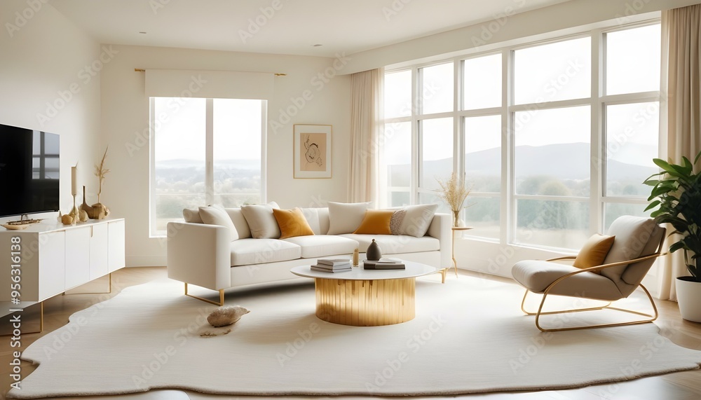 Fototapeta premium Photo interior modern design room 3d illustration