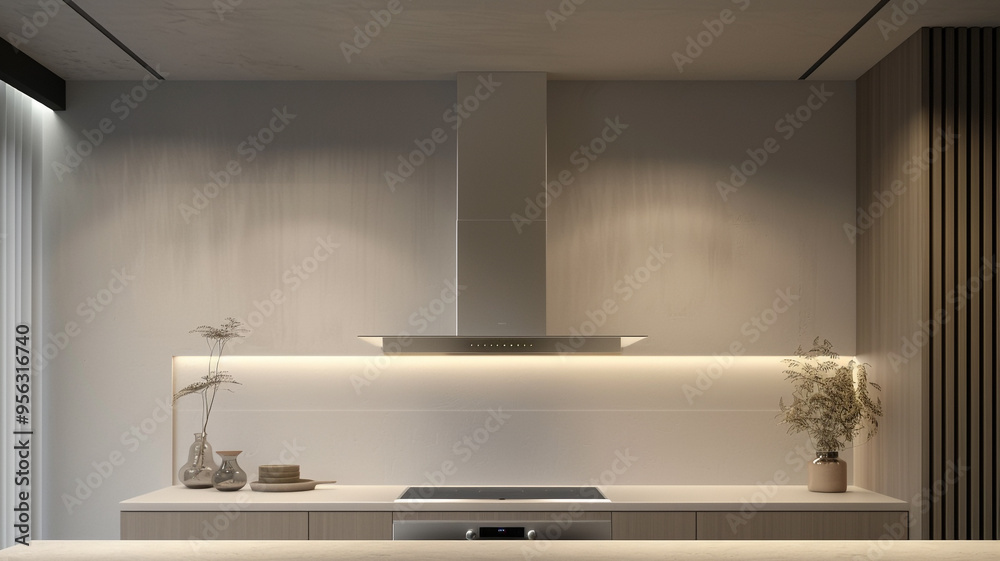 a minimalist kitchen with a hidden range hood and simple lines a minimalist kitchen with a hidden range hood and simple lines