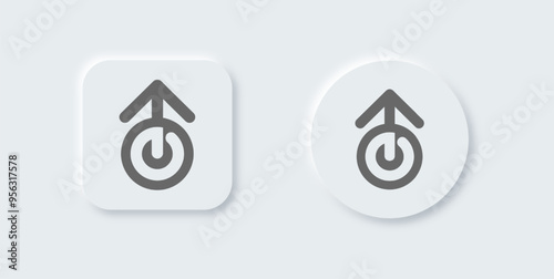 Level up solid icon in neomorphic design style. Growth signs vector illustration.