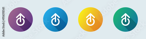 Level up line icon in flat design style. Growth signs vector illustration.