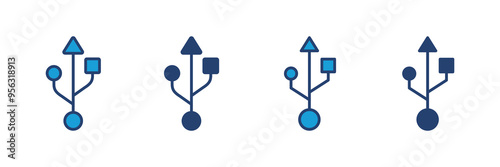 Usb icon vector. Flash disk icon vector