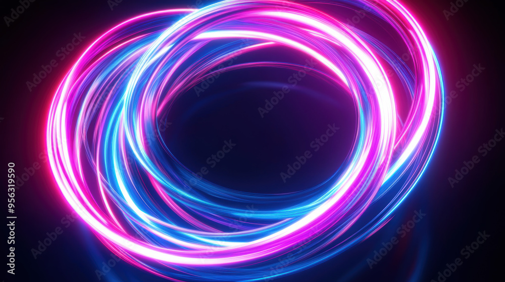 Neon Light Circles. Neon Light Circles.
