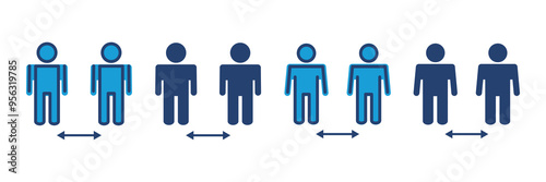 Social distance icon vector. social distancing icon. self quarantine sign