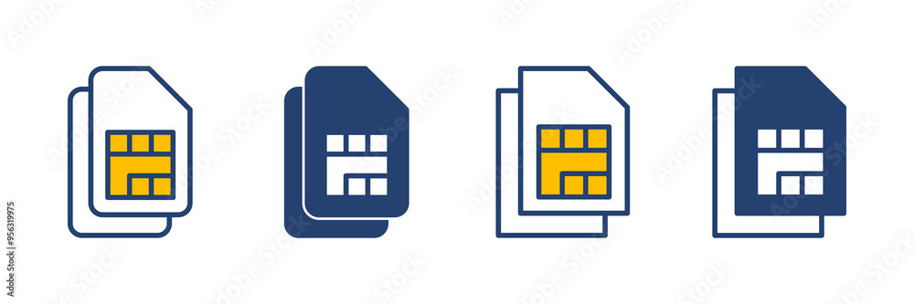 Fototapeta premium Sim card icon vector. dual sim card icon vector