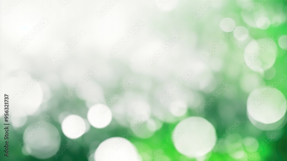 Obraz premium Green silver and white abstract blur bokeh background