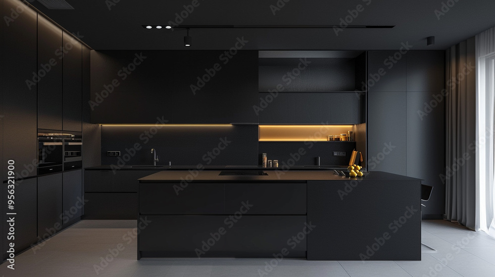 a minimalist kitchen with matte black finishes and minimalist decor a minimalist kitchen with matte black finishes and minimalist decor