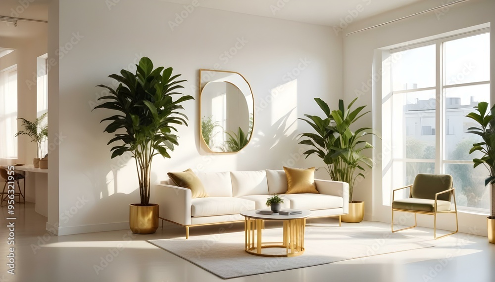 Photo interior modern design room 3d illustration Photo interior modern design room 3d illustration