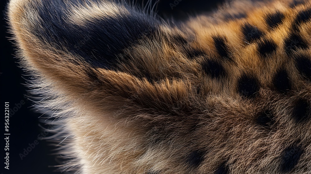Macro Photography Capturing the Intricate Texture and Fur of a Cheetah s Ear Revealing the Majestic Beauty of This Fierce Predator in its Natural Environment
