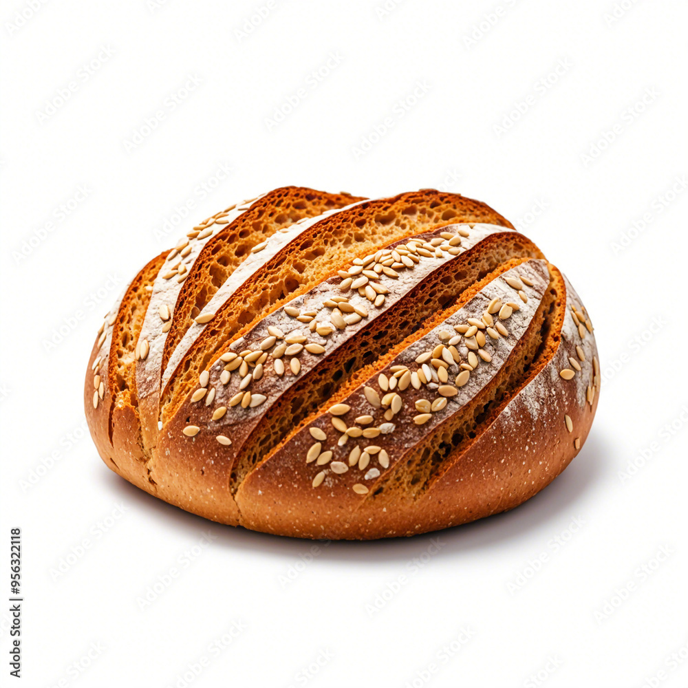 Delicious whole grain bread isolated on white background Delicious whole grain bread isolated on white background