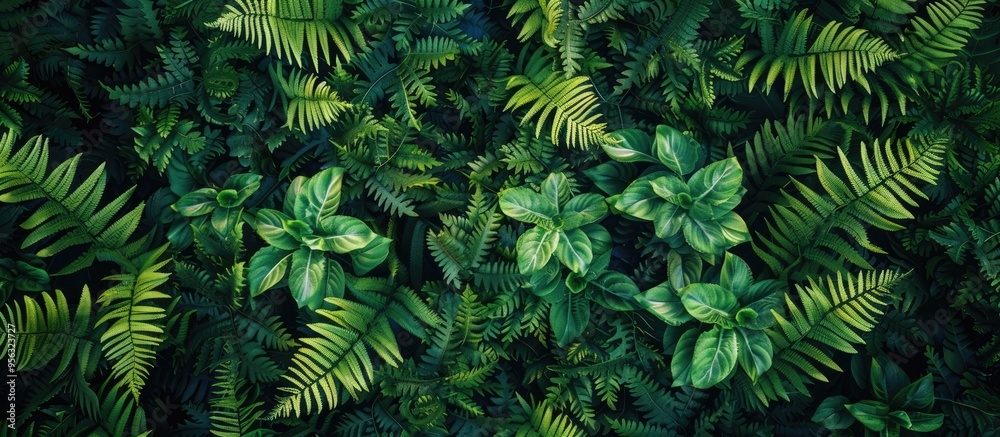 Abstract forest background featuring fern leaves ideal for a copy space image Abstract forest background featuring fern leaves ideal for a copy space image