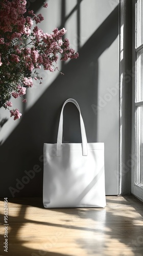 Wallpaper Mural White tote bag mockup | Mockup Torontodigital.ca