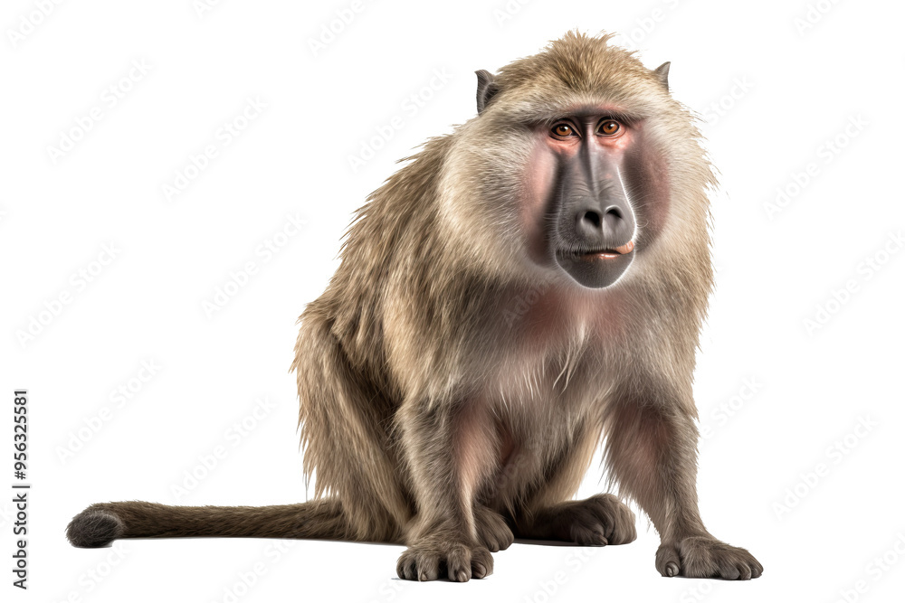 Baboon PNG with transparent background, ideal for wildlife and nature-themed design projects Baboon PNG with transparent background, ideal for wildlife and nature-themed design projects