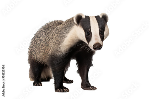 Realistic badger PNG on transparent background for wildlife, nature, and animal-themed designs