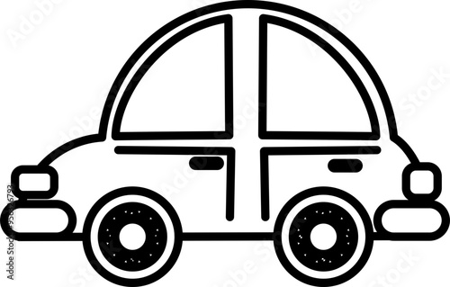 Car Flat Icon Outline