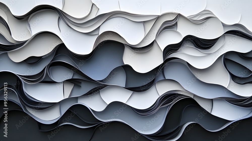 Fototapeta premium 19. A layered composition of paper cuts forming a fragmented, yet harmonious, abstract design