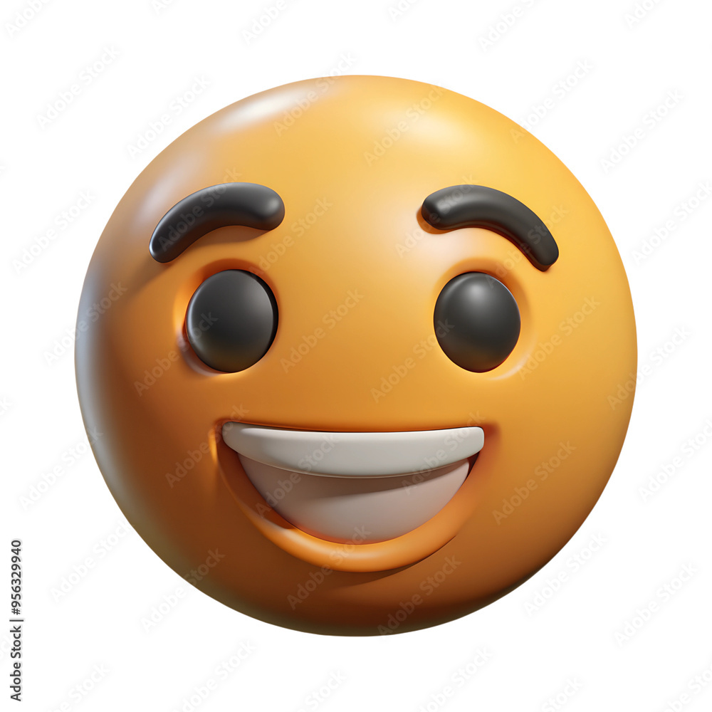 Naklejka premium Emoji relaxed face - 3D Facial illustration 