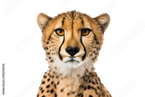 Cheetah on transparent background for wildlife and nature design projects, perfect for digital art and educational purposes photo