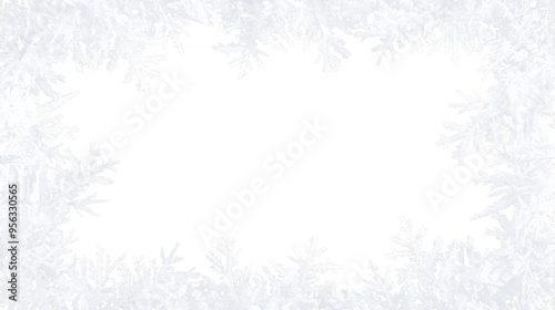 frozen snowy frame border isolated on white or transparent png
