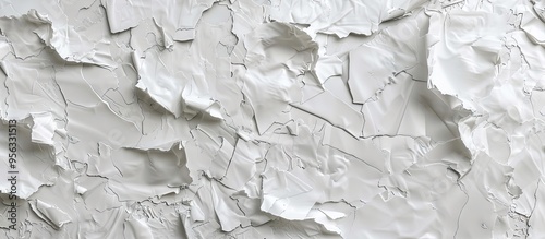 Photo texture featuring a white paper mache surface made of paper pieces mixed with textiles and bonded with glue or starch ideal for a background with copy space image