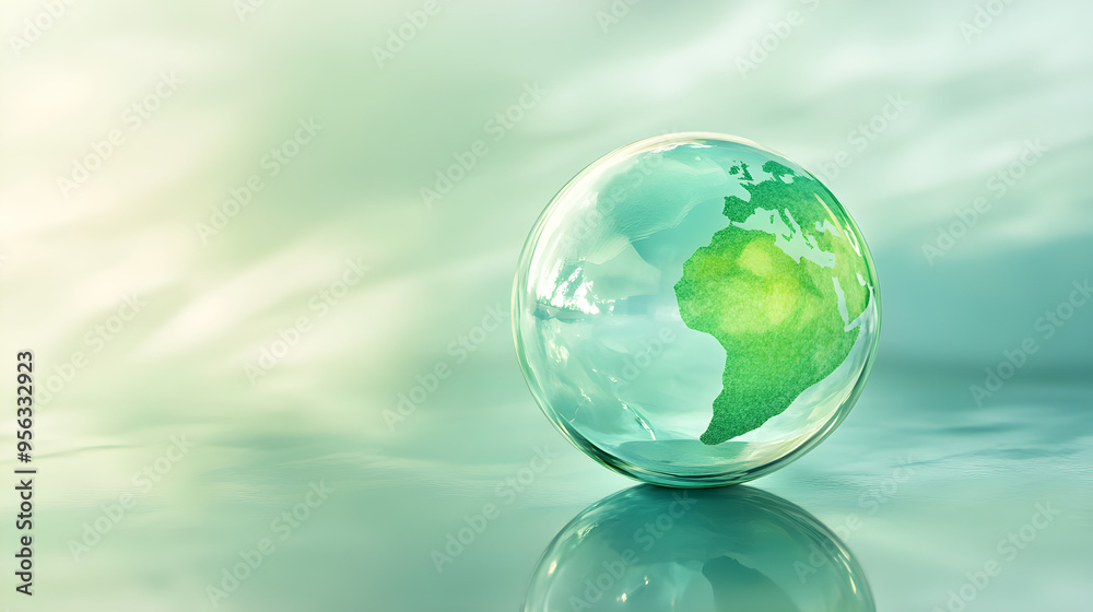 world ozone day.Abstract Globe on a Mint Green Background. AI generative. world ozone day.Abstract Globe on a Mint Green Background. AI generative.