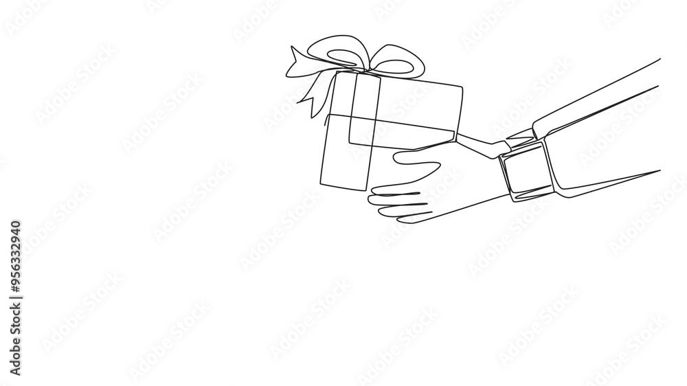 Self drawing animation of continuous one line drawing a hand gives a ...