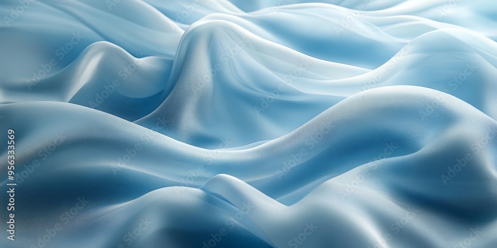 Fototapeta premium Elegant Light Blue Satin Fabric with Luxurious Texture