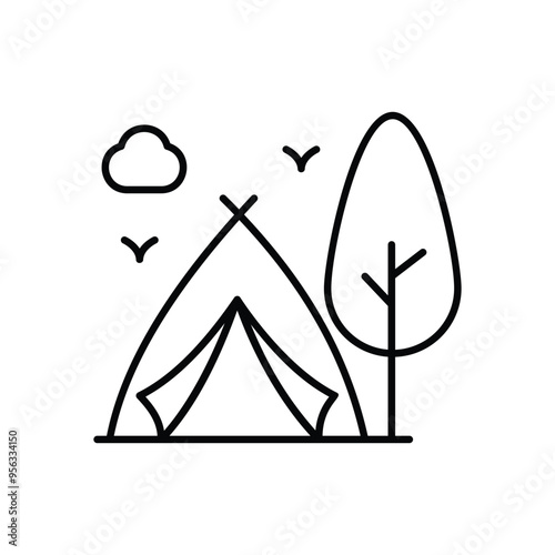 Campground icon vector stock illustration