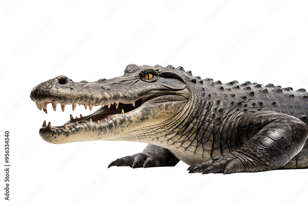 Obraz premium Crocodile PNG image with transparent background ideal for wildlife, reptile conservation, and nature-themed graphic design projects