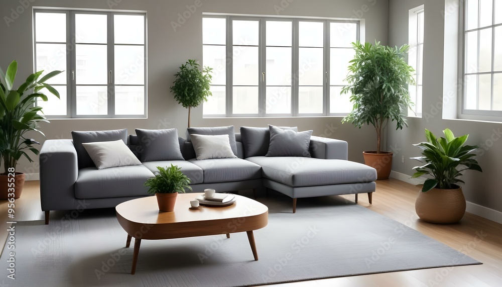 Photo interior modern design room 3d illustration Photo interior modern design room 3d illustration