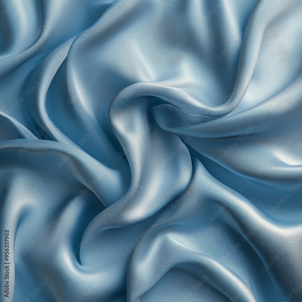 Fototapeta premium Elegant Light Blue Satin Fabric with Luxurious Texture