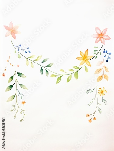 Wallpaper Mural A beautiful floral arrangement with delicate leaves and vibrant flowers, perfect for decoration or artistic projects. Torontodigital.ca
