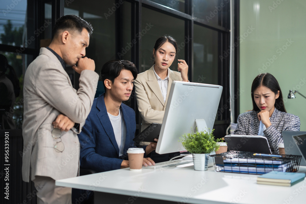 business team are under stress from working for poor work. business team are under stress from working for poor work.