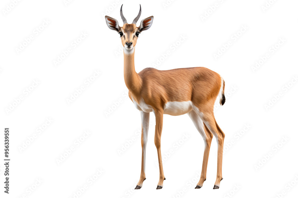 Fototapeta premium Elegant gazelle on transparent background, ideal for design projects, presentations, and creative graphics