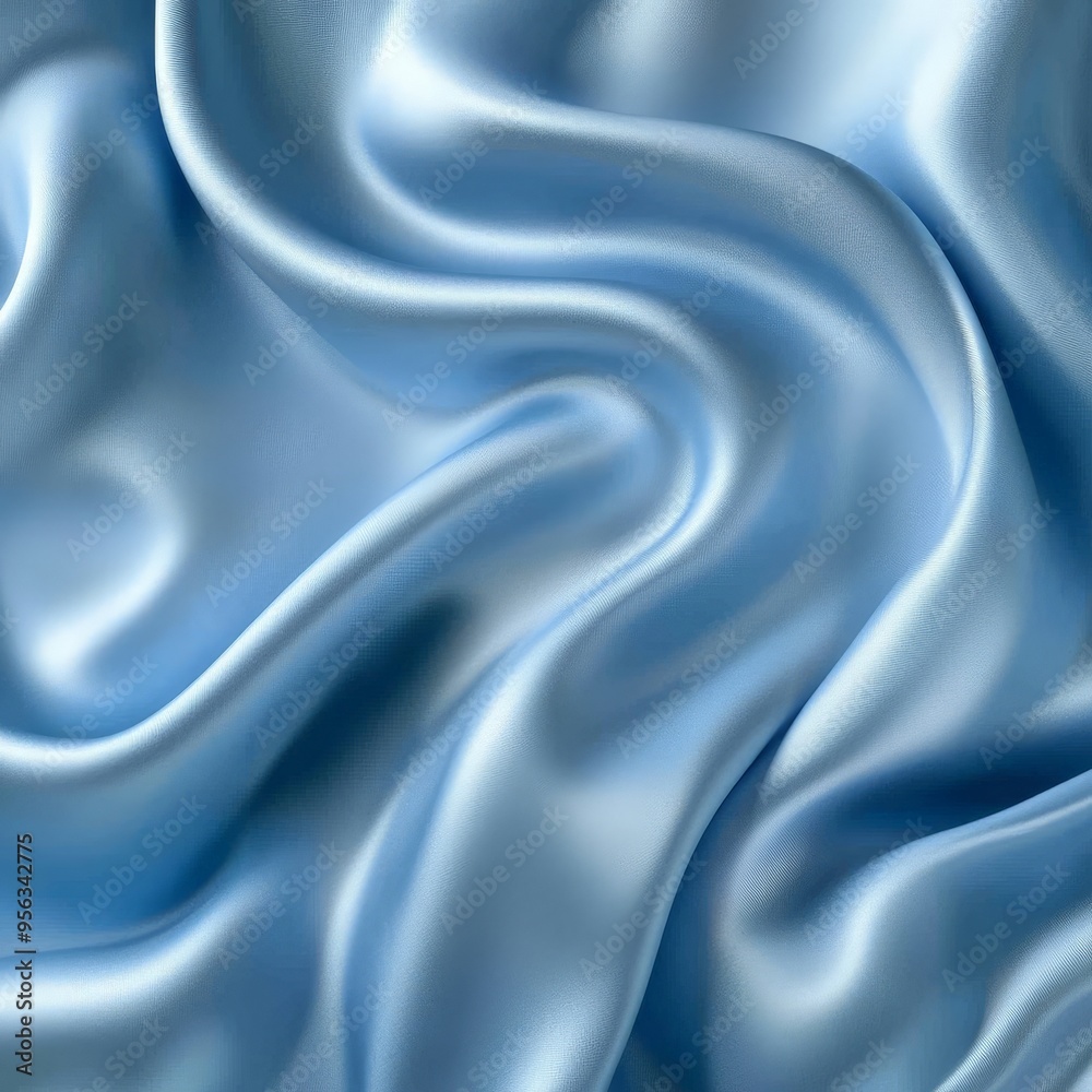 Obraz premium Elegant Light Blue Satin Fabric with Luxurious Texture