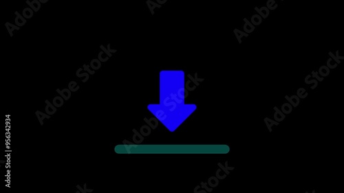 download bar with download icon animation in a dark background. 