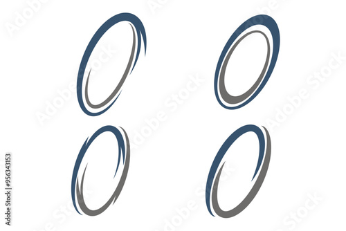 set of logo design oval concept element
