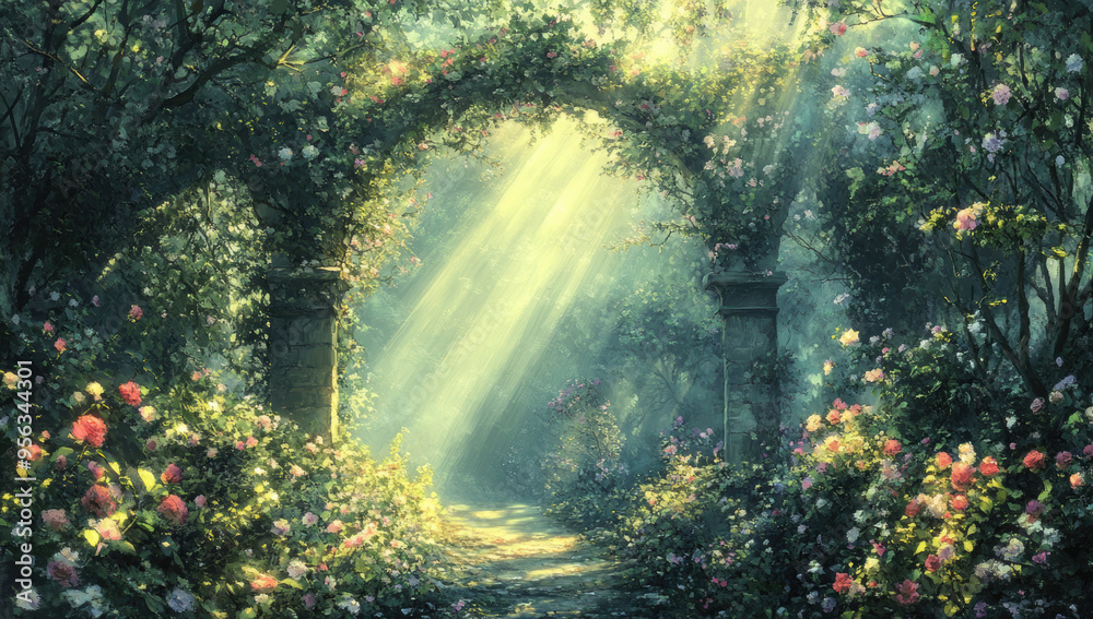 Sunlit Garden Arch. Sunlit Garden Arch.