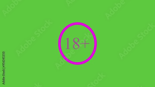simple video collection of icon illustration designs 18+. repeating moving image for web or app design. design for video editing materials. 18+ icon for 