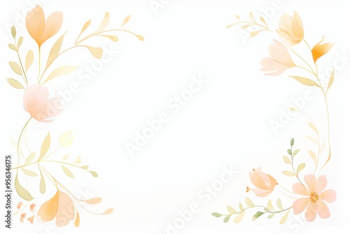 Wallpaper Mural Delicate floral design with soft pastel colors, perfect for a background or greeting card. Brighten up any project with nature's beauty. Torontodigital.ca