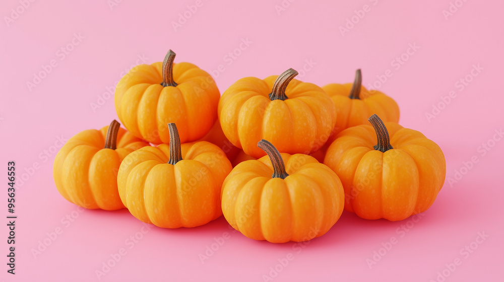Orange pumpkins on pink background for Thanksgiving or Halloween. Set of vegetables. Halloween, design, autumn. Nature concept. Orange pumpkins on pink background for Thanksgiving or Halloween. Set of vegetables. Halloween, design, autumn. Nature concept.