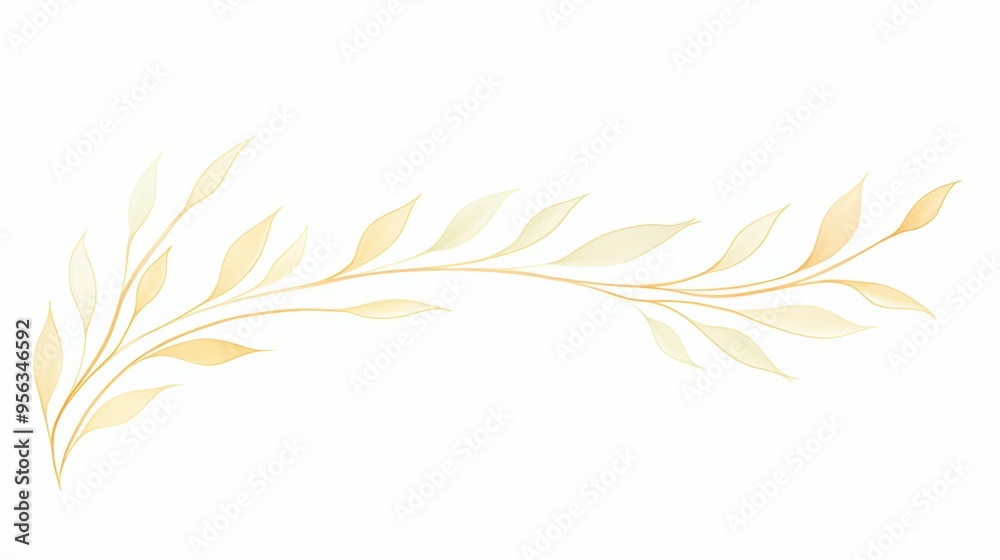 Delicate watercolor branch with soft, pastel leaves flowing gracefully, perfect for nature-themed designs and organic aesthetics. Delicate watercolor branch with soft, pastel leaves flowing gracefully, perfect for nature-themed designs and organic aesthetics.