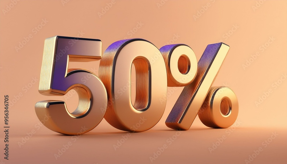 Bold golden text displaying 50% off on a stylish gradient background, perfect for promotions and sales marketing materials. Bold golden text displaying 50% off on a stylish gradient background, perfect for promotions and sales marketing materials.
