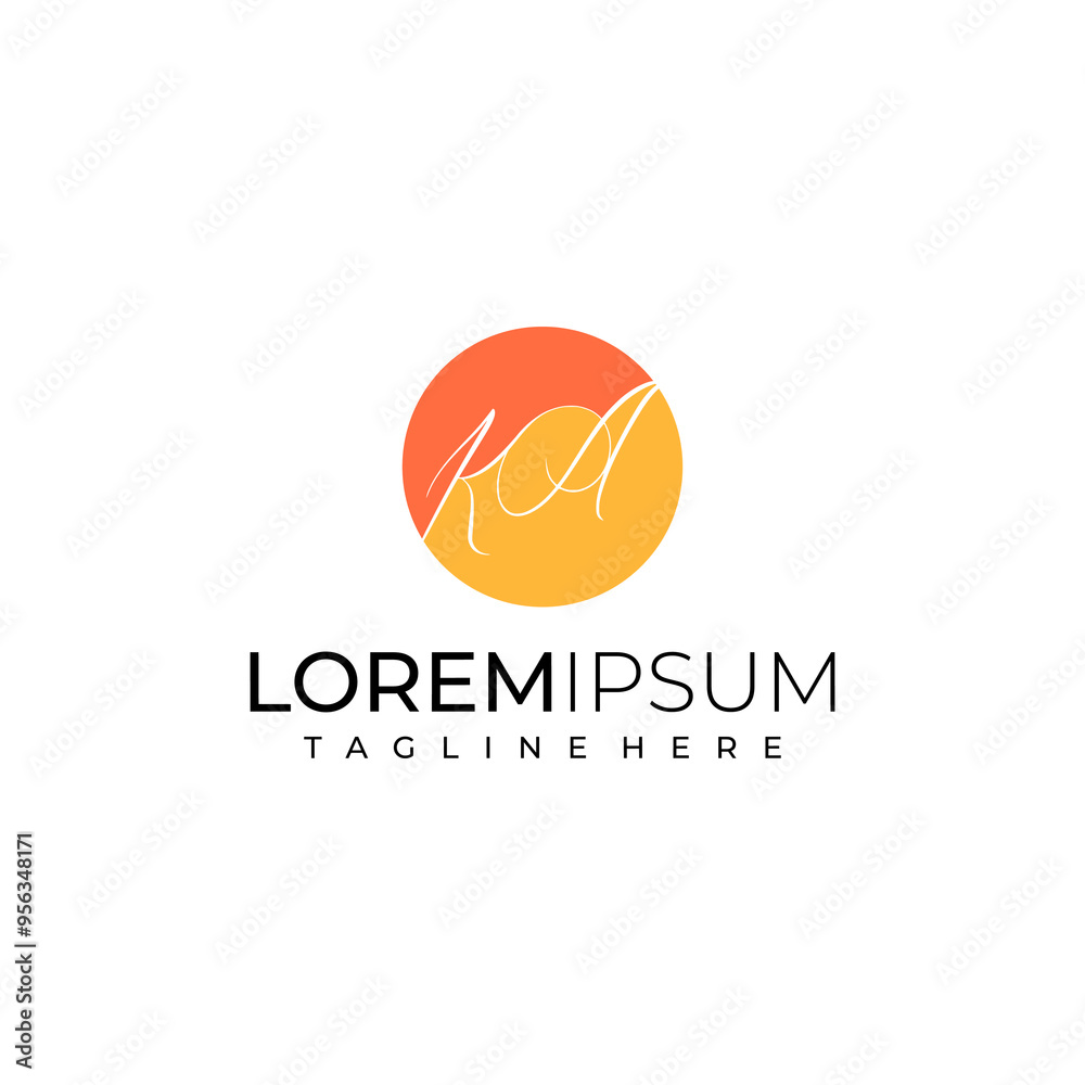 letter ka script modern logo letter ka script modern logo