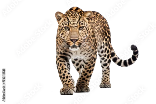 Fototapeta samoprzylepna Realistic leopard PNG with transparent background for graphic design, digital art, and creative projects