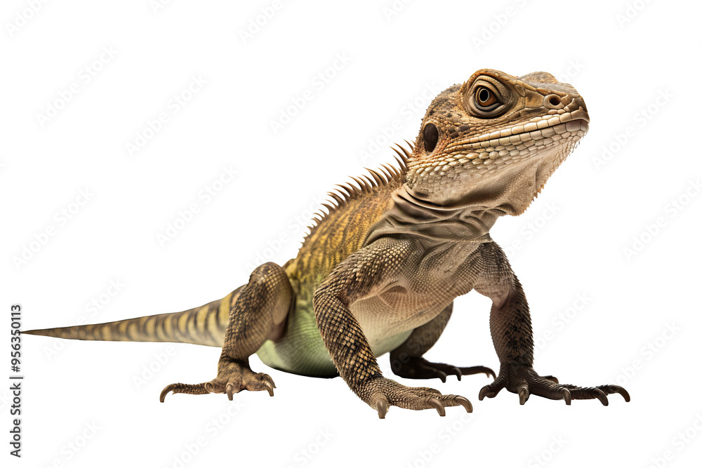 Fototapeta premium High-quality central bearded dragon PNG with transparent background for digital designs and creative projects
