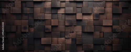 Wallpaper Mural Hard wood or Wood squares Pattern Blocks Collage. Torontodigital.ca