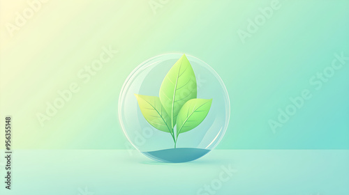 world ozone day. Abstract Globe on a Mint Background. AI generative. photo