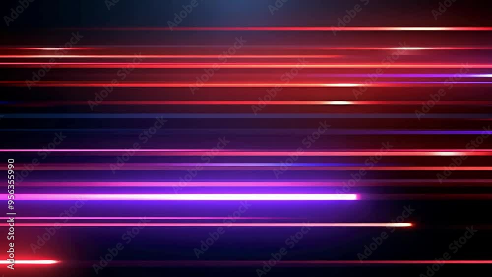 Abstract Neon Lines Background with Straight Glowing Streaks