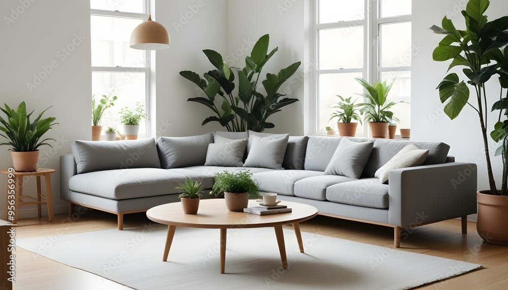 Fototapeta premium Photo interior modern design room 3d illustration