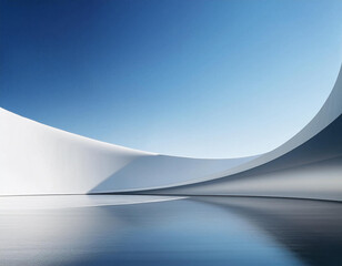 3d render of abstract structure futuristic architecture with empty concrete floor